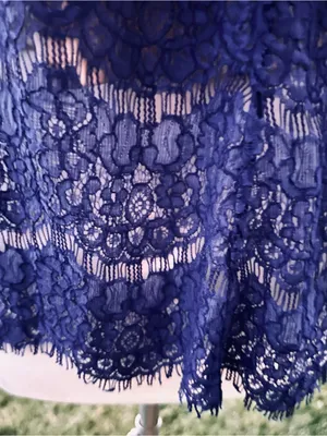 Love, Fire Royal Blue Mock Neck Lace Sleeveless Blouse thumbnail 7