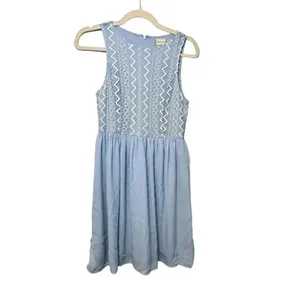 Altar'd State Sleeveless Dress Size Small Blue Above Knee Lace Overloy Flowy thumbnail 2