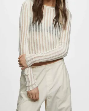 Pull & Bear Sheer Knitted Sweater thumbnail 1