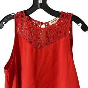 Monteau Los Angeles Orange top lace Neck Women's Large thumbnail 2