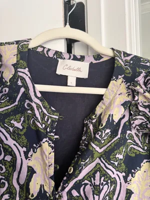 Cleobella Camden Mini‎ Dress Casablanca Floral Puff-Sleeve Dress Navy Lavender thumbnail 4