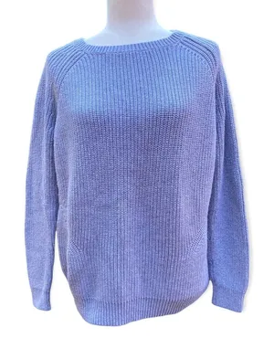 L.L. Bean Grey Cotton Ribbed Knit Pullover Sweater Size XL Fisherman Style thumbnail 1