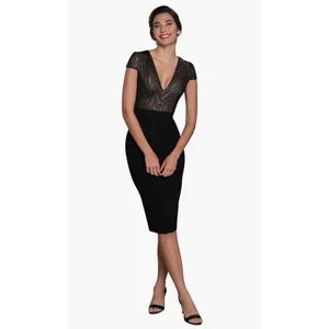 NEW Dress The Population Ivy Sheath Midi Dress Black Size XXS thumbnail 3