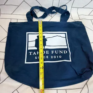 Tahoe Fund Tote‎ Bag Large Blue Canvas Lake Tahoe The Inn at Boatworks Zippered thumbnail 3
