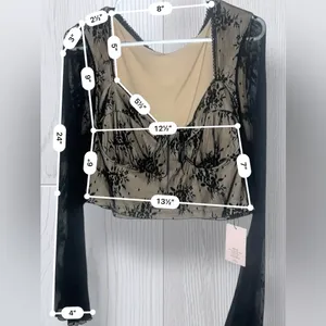 NWT SHEIN BAE Women’s Lace Cottagecore Crop Top thumbnail 7