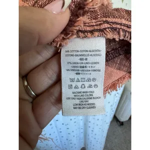 Free People We The Free Away At Sea Frayed Hem Button Down Striped Top M thumbnail 6
