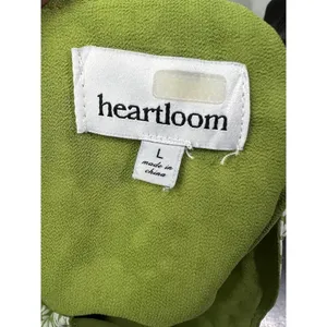 Heartloom Green Floral Wrap Front Romper Puff Sleeve Pockets Large thumbnail 4