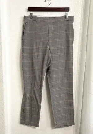 Old Navy Womens Pants Black White Brown Houndstooth Pull On Size 14 thumbnail 1