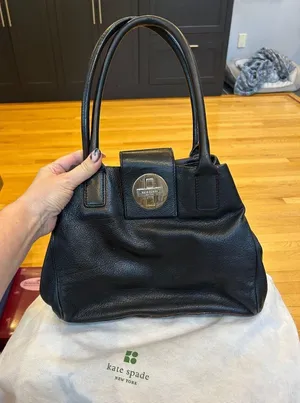 Kate Spade Black Pebbled Leather Tote Bag Purse thumbnail 1