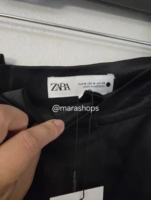 Zara Asymmetric Satin Effect Black Pants thumbnail 6