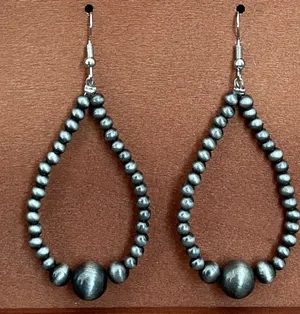 Navajo Style Pearl Teardrop Earrings thumbnail 1