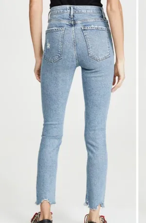 Agolde Nico High Rise Slim Jeans with Button Fly and Distressing thumbnail 6