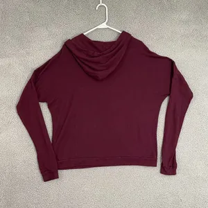 Brandy Melville Robin Hoodie Women OS Maroon Lightweight Pullover‎ thumbnail 6