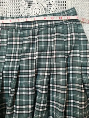 Hollister Green Plaid Pleated Skirt thumbnail 5