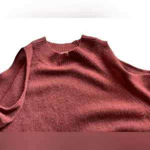 NAKEDCASHMERE Cold Shoulder Rust Brown Cashmere Sweater - Size Small thumbnail 6