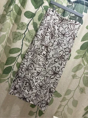 Sincerely Jules Cream Midi Skirt with Brown Floral Outline thumbnail 2