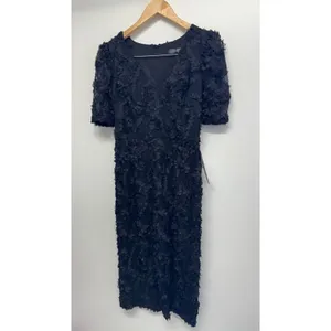AQUA Formal Dress Size 2 Black Lace Knee Length Cocktail‎ Party Short Sleeve NWT thumbnail 4