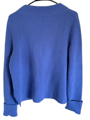 Lafayette 148 Wool & Cashmere Blue Knit Crewneck Sweater thumbnail 2