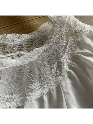 Doen Caprice Lace Trim White Peasant Blouse, S thumbnail 5