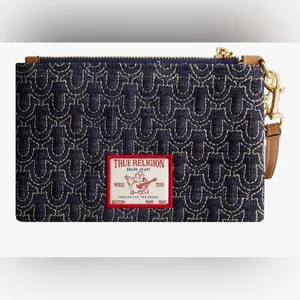 True Religion Women's Mini Wallet, Small Compact Quilted Clutch Pouch thumbnail 4