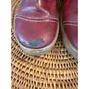 Rieker Antistress Burgundy Leather Knit Collar Ankle Boots Women Red Fur Lined thumbnail 5