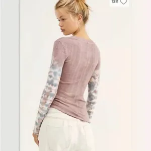 Free People We The Free Big Sur Misty Mountain Pink Tie Dye Long Sleeve Small thumbnail 3