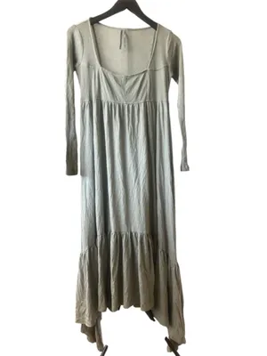 Anthropologie Olive Green Long Sleeve Tiered Maxi Dress thumbnail 3
