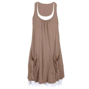 Taupe Lace-Up Pockets Shirt Dress thumbnail 3