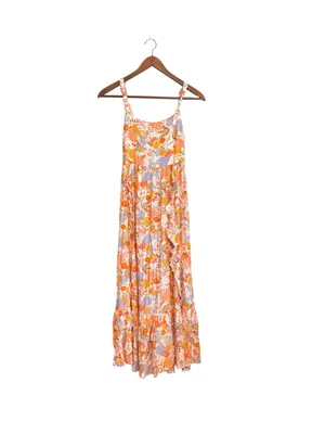 Anthropologie Abel the Label Orange Pink Floral Maxi Sun Dress thumbnail 3