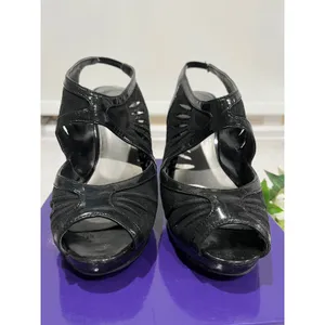 Madden Girl Black‎ Slingback Heels Peep Toe Platform Pumps Party Shoes thumbnail 3