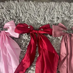 Elegant Pink and Red Hair Bows thumbnail 2