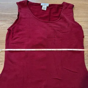 Ann Taylor Loft Red Silk Sleeveless Top Size Medium‎ thumbnail 3