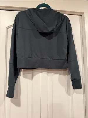 Vuori Halo Half‎ Zip Cropped Hoodie - Teal Green XS thumbnail 5