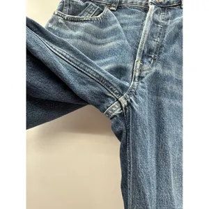 Madewell‎ Low Slung Baggy Crop Jeans 26 Raw Hem Wide Leg Blue Denim High Rise thumbnail 3