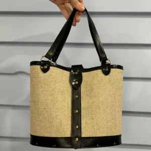 Vintage 60s Enid Collins Style Jeweled Floral Canvas Bucket Bag Purse thumbnail 2