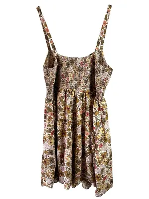 Madewell Lucie Floral Smocked Mini Dress Boho Cottagecore Earth Tone XL thumbnail 7