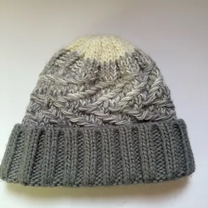 Adidas Canyon Fold Beanie Knit Hat‎ Two-Tone Gray and Cream thumbnail 2