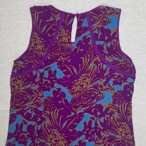 CAbi | Sleeveless Purple and Blue Floral Top | Large thumbnail 4