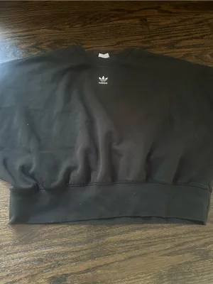 Adidas Originals Women's Adicolor Essentials Crew Sweatshirt Black Large Casual thumbnail 5