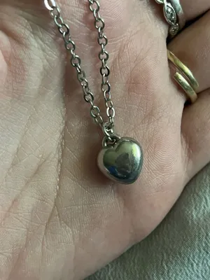 chubby silver heart necklace thumbnail 3