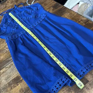 LULUS Blue Mini Dress w/ Crochet Trim Size XS thumbnail 15