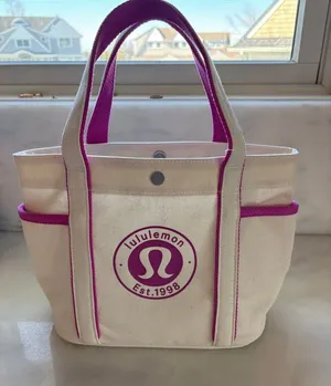 lululemon athletica Cream Tote with Pink Trim thumbnail 1
