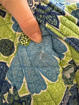 Vera Bradley XL Duffel Travel Bag Retired Daisy Doodle Print Blue Green Flowers thumbnail 7