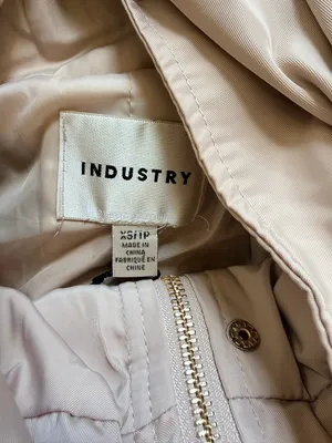 Stone Cream Hooded Varsity Jacket with Drawstring Hem XS/TP thumbnail 5