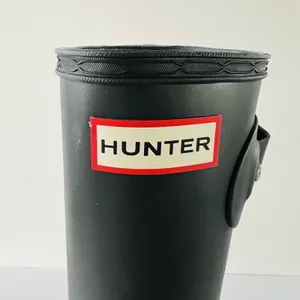 HUNTER Original Tall Black Buckle Strap Rain Boots - US 10 thumbnail 3