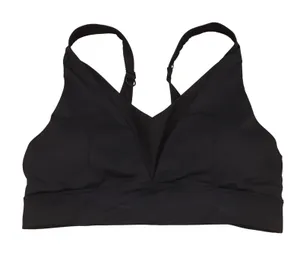 Zyia Active Sports Bra Womens Medium V-Neck Black Adjustable Straps Excellent thumbnail 1