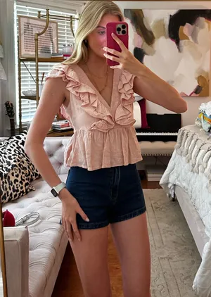 Revolve Aureta ruffle top Pink thumbnail 1