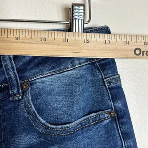 Risen Jeans Women's Distressed Raw Hem Flare Denim Blue Size 5/27 thumbnail 6