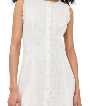 For Love & Lemons Women's Susie Eyelet Mini Dress Size Large NWOT thumbnail 1