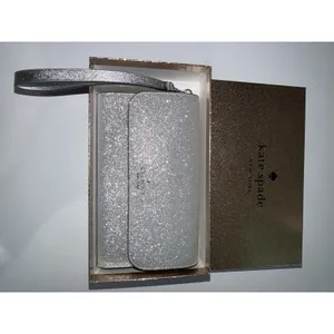 Kate Spade‎ Glimmer Boxed Medium Flap Wristlet Silver Wallet KE447 NWT $199 MSRP thumbnail 2